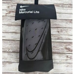 Nike Mercurial Lite Soccer Shin Guards with Sleeves and Bag White Black